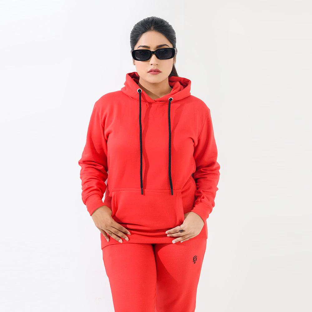 Candy Red Fleece Hoodie - Surteez