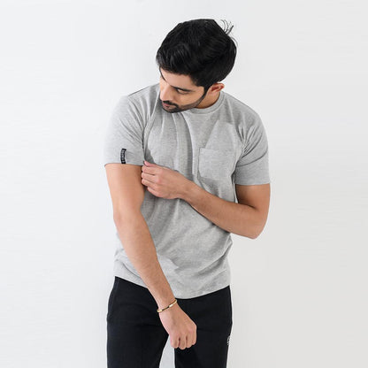 Heather Grey Regular Fit With Chest Pocket - Surteez