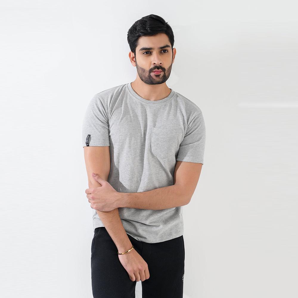 Heather Grey Regular Fit With Chest Pocket - Surteez