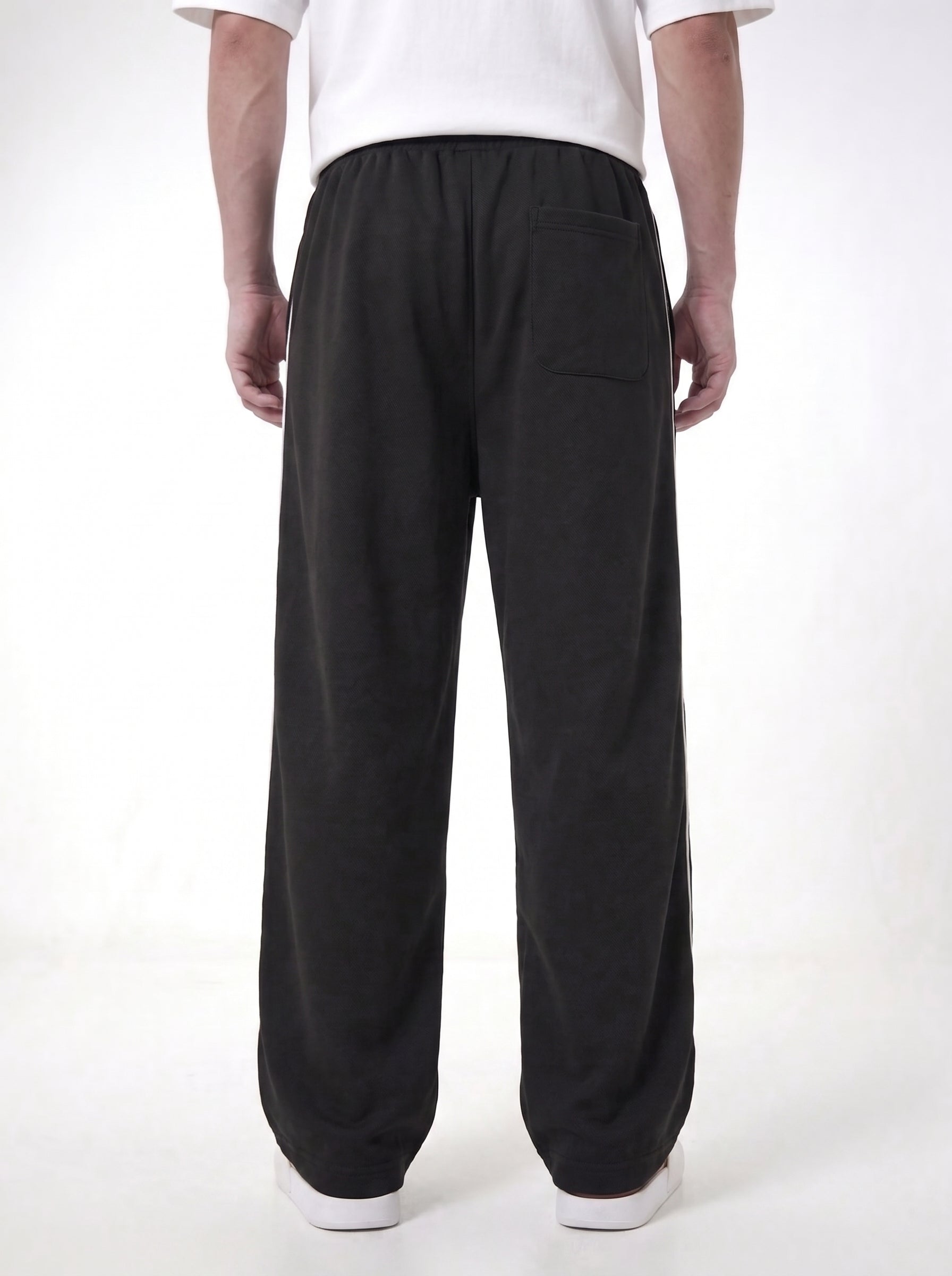 Black Baggy Piping Trouser