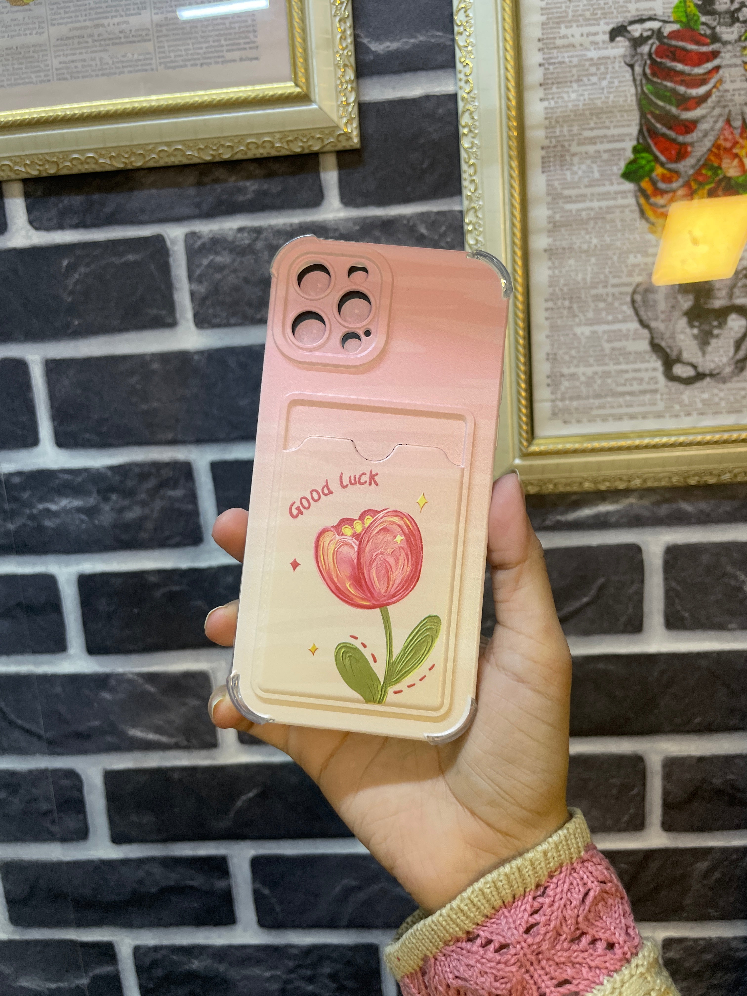 Flower Wallet Card Slot Mobile Case