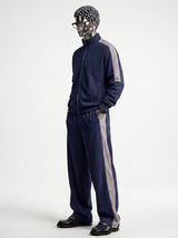 Navy Mock Neck Zipper Tracksuit