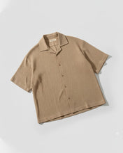 Oversize Woven Lycra Shirt - Beige