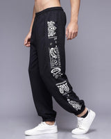 Black Motif Patch Baggy Trouser