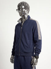 Navy Mock Neck Zipper Tracksuit
