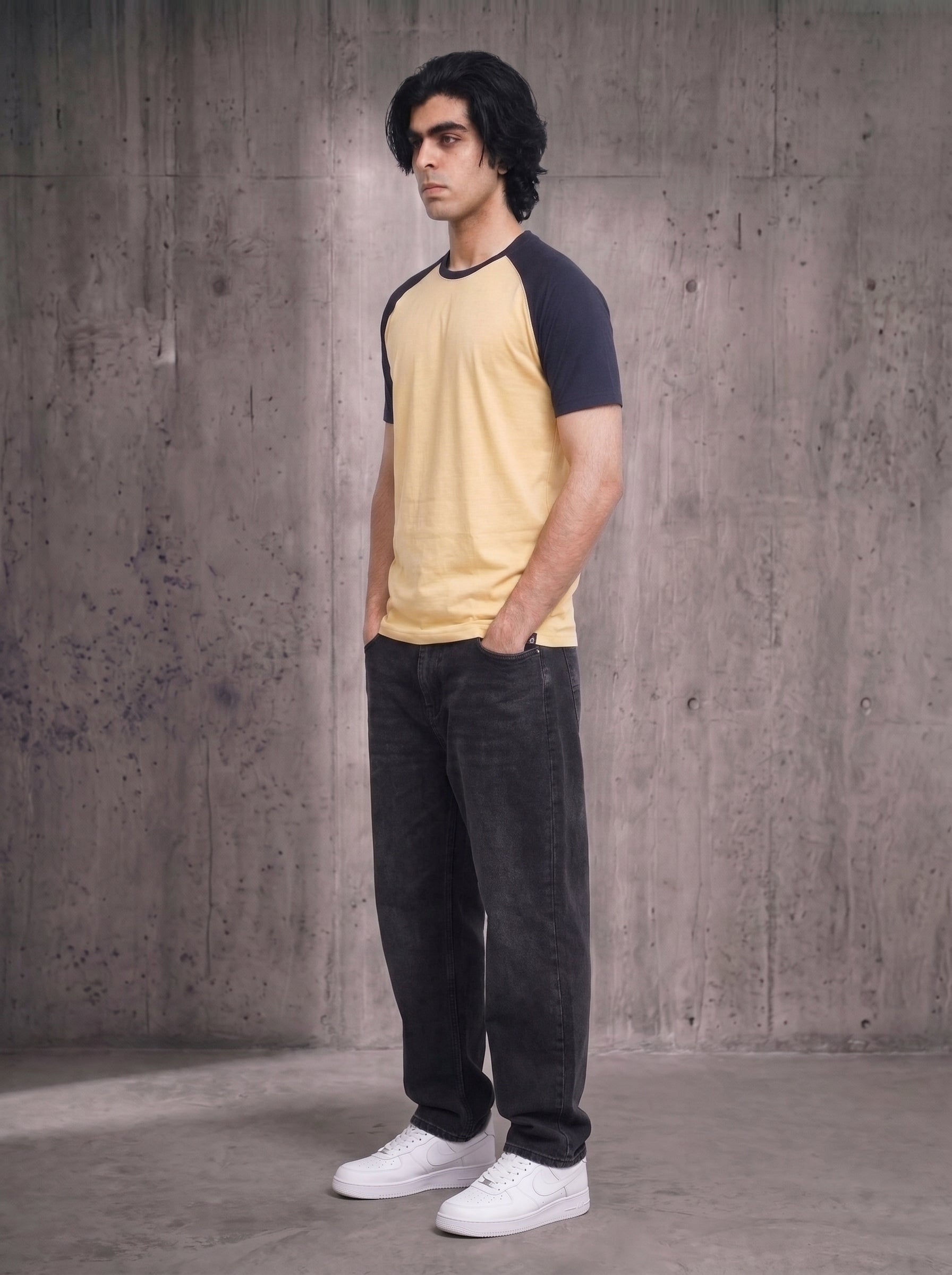 Khaki Navy Raglan
