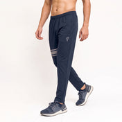 Navy Lycra Quick Dry Trouser with Three Stripes