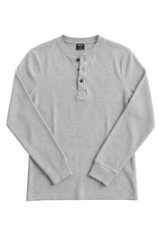 Waffle Knit Henley LIGTH GREY