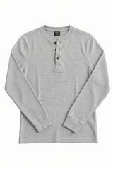 Waffle Knit Henley LIGTH GREY