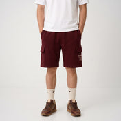 Maroon Terry Cargo Shorts