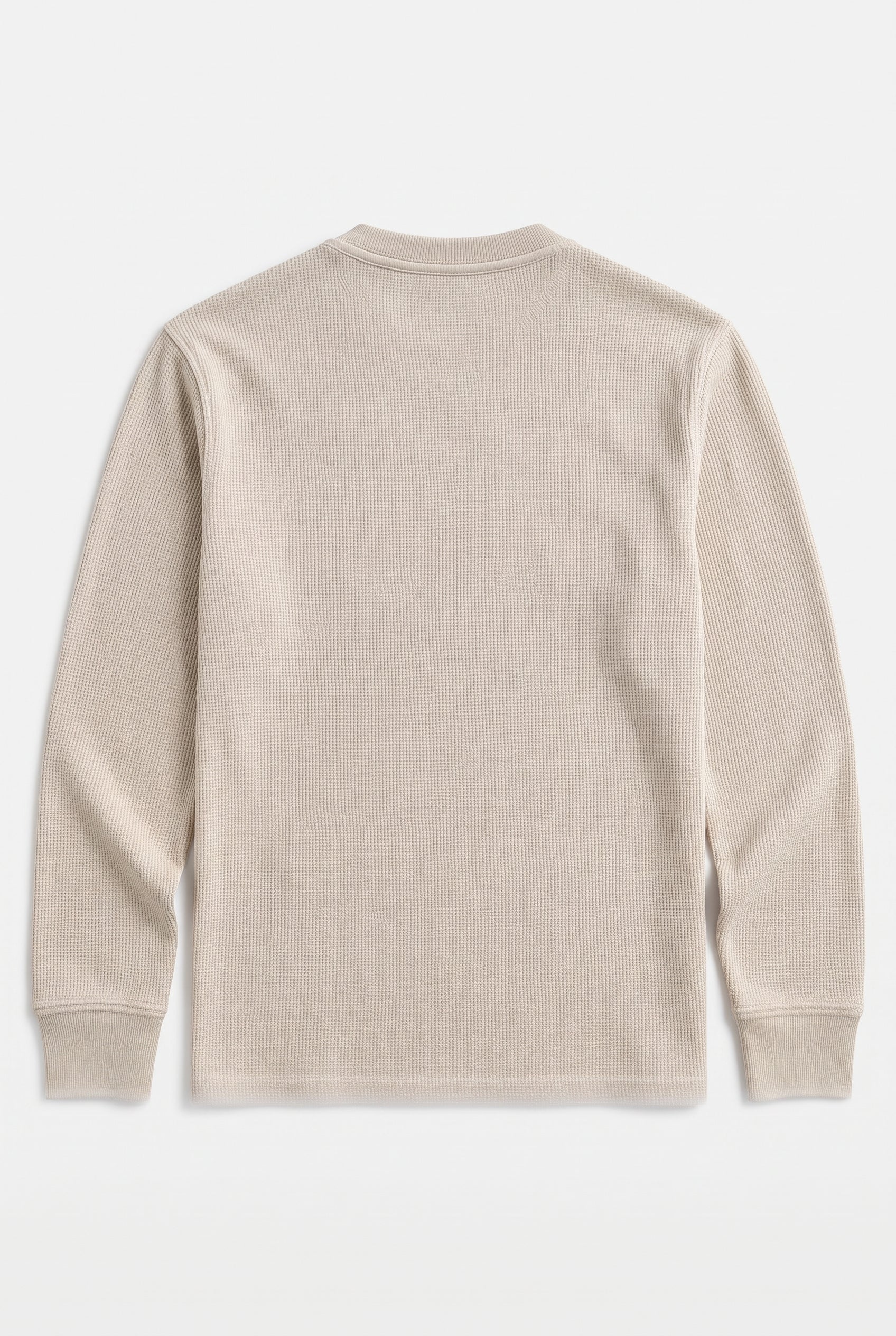 Waffle Knit Henley - Oatmeal