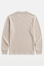 Waffle Knit Henley - Oatmeal