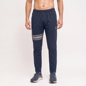Navy Lycra Quick Dry Trouser with Three Stripes