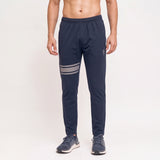Navy Lycra Quick Dry Trouser with Three Stripes