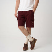 Maroon Terry Cargo Shorts