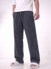 Washed Cotton Trouser - Black