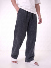 Washed Cotton Trouser - Black