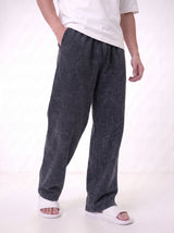 Washed Cotton Trouser - Black