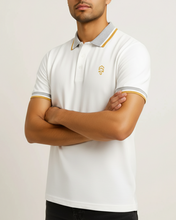 White Lycra Contrast Polo