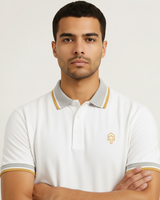 🎁 White Lycra Contrast Polo (100% off)