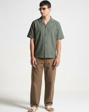 Oversize Dotted Textured Shirt - Military Green