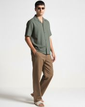 Oversize Dotted Textured Shirt - Military Green