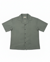 Oversize Dotted Textured Shirt - Military Green