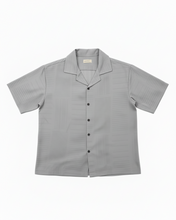 Oversize Dotted Textured Shirt - Light Grey