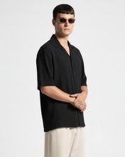 Oversize Dotted Textured Shirt - Black