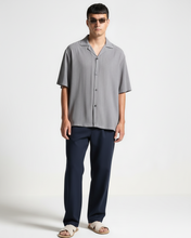 Oversize Dotted Textured Shirt - Light Grey