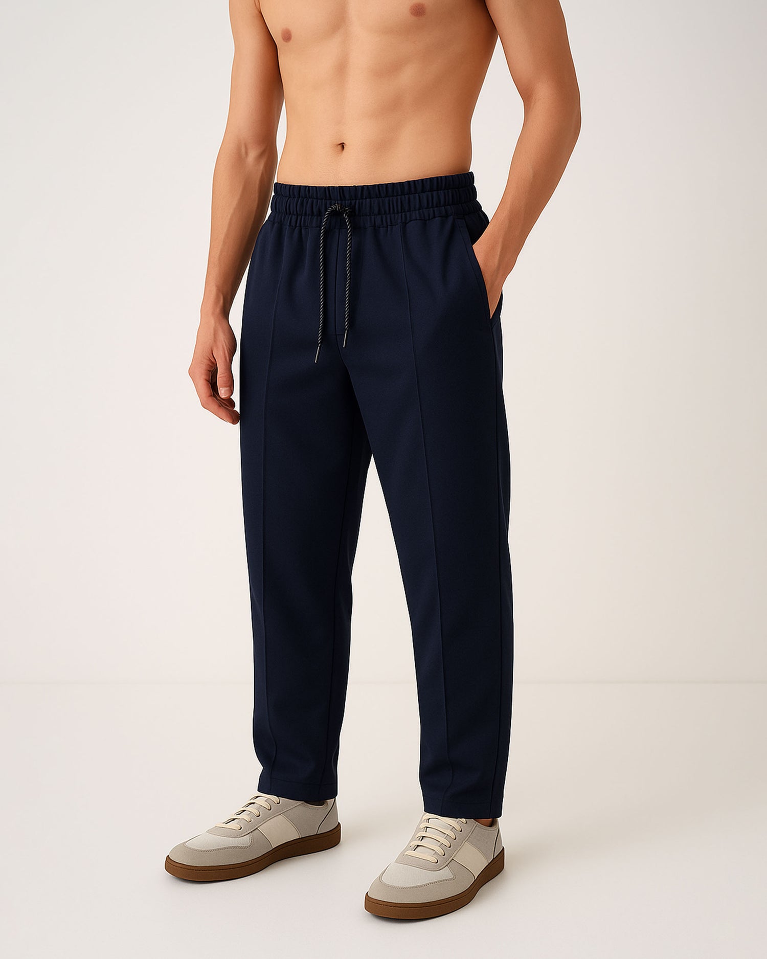 NAVY BLUE INTERLOCK CO ORD SET