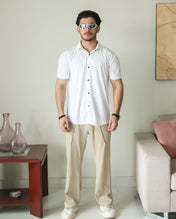 Imported Lycra Textured Shirt - White
