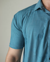 Imported Lycra Textured Shirt - Crystal Teal