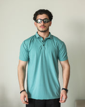 Lycra Stretch Textured Polo - Light Teal