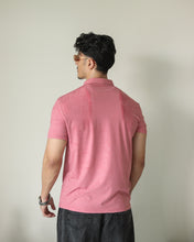 Lycra Stretch Textured Polo - Coral Pink