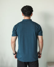 Lycra Stretch Textured Polo - Navy