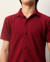 Woven Lycra Shirt - Maroon