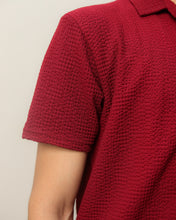 Woven Lycra Shirt - Maroon