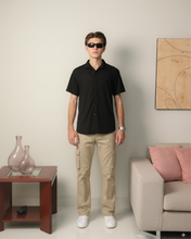 Woven Lycra Shirt - Black