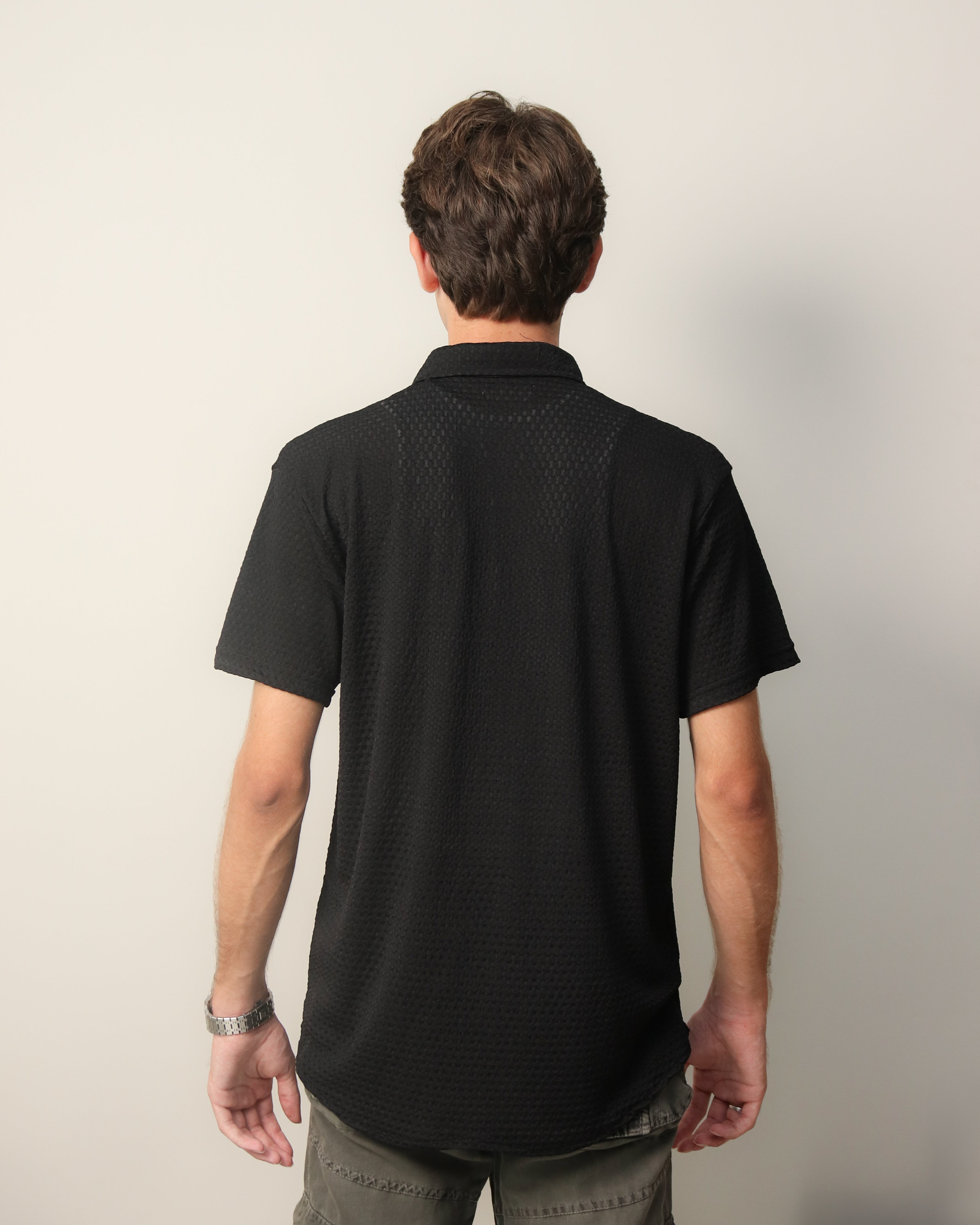 Woven Lycra Shirt - Black
