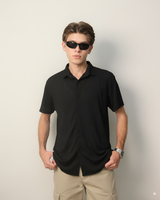 ‍Woven Lycra Shirt - Black (100% off)