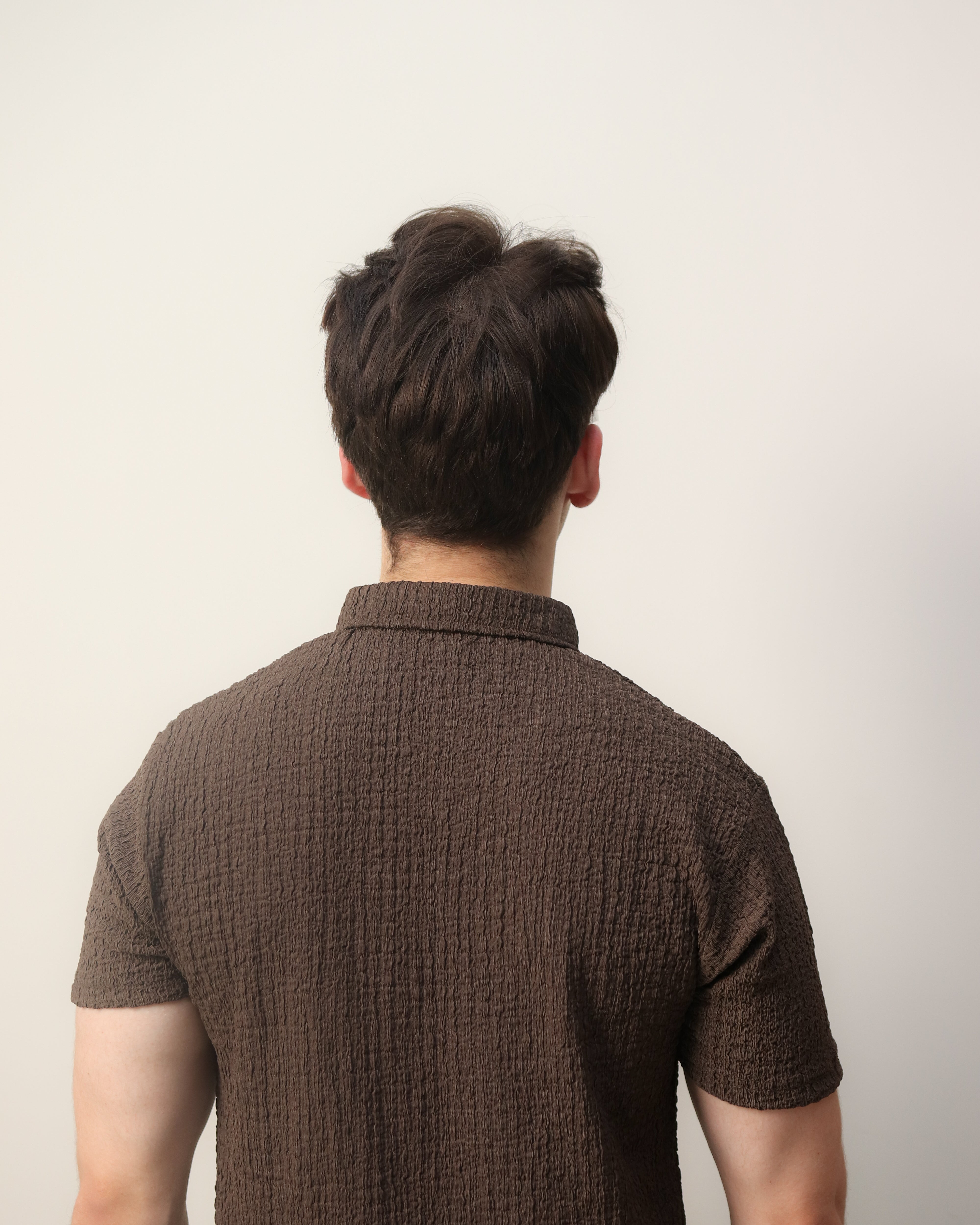 Woven Textured Lycra Polo - Smokey Olive