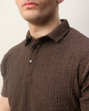 Woven Textured Lycra Polo - Smokey Olive