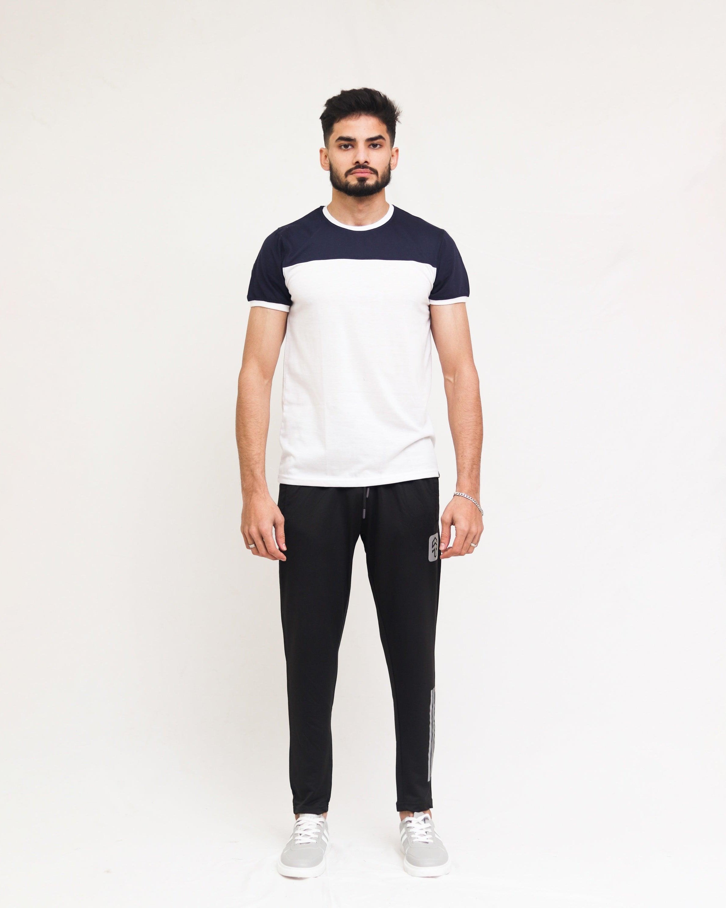 Navy White Cut & Sew Tee - Surteez