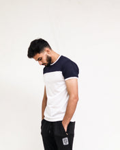 Navy White Cut & Sew Tee - Surteez