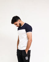 Navy White Cut & Sew Tee