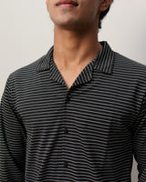 Lycra Textured Lines Shirt - Black