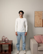 Textured Stretch F/S - White