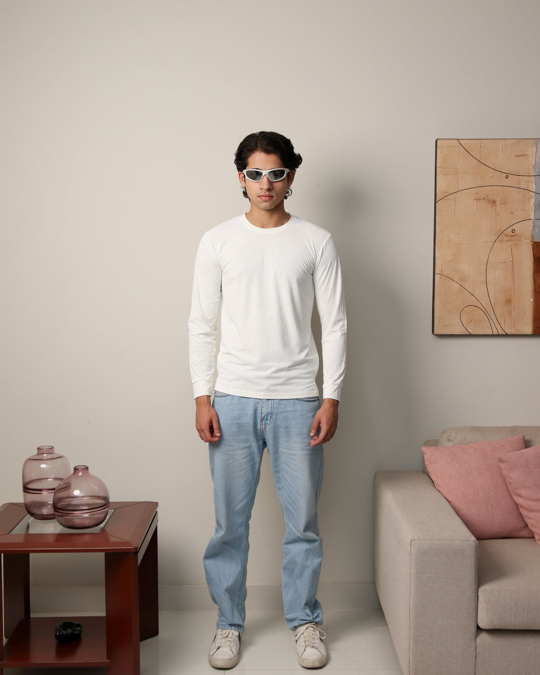 Textured Stretch F/S - White