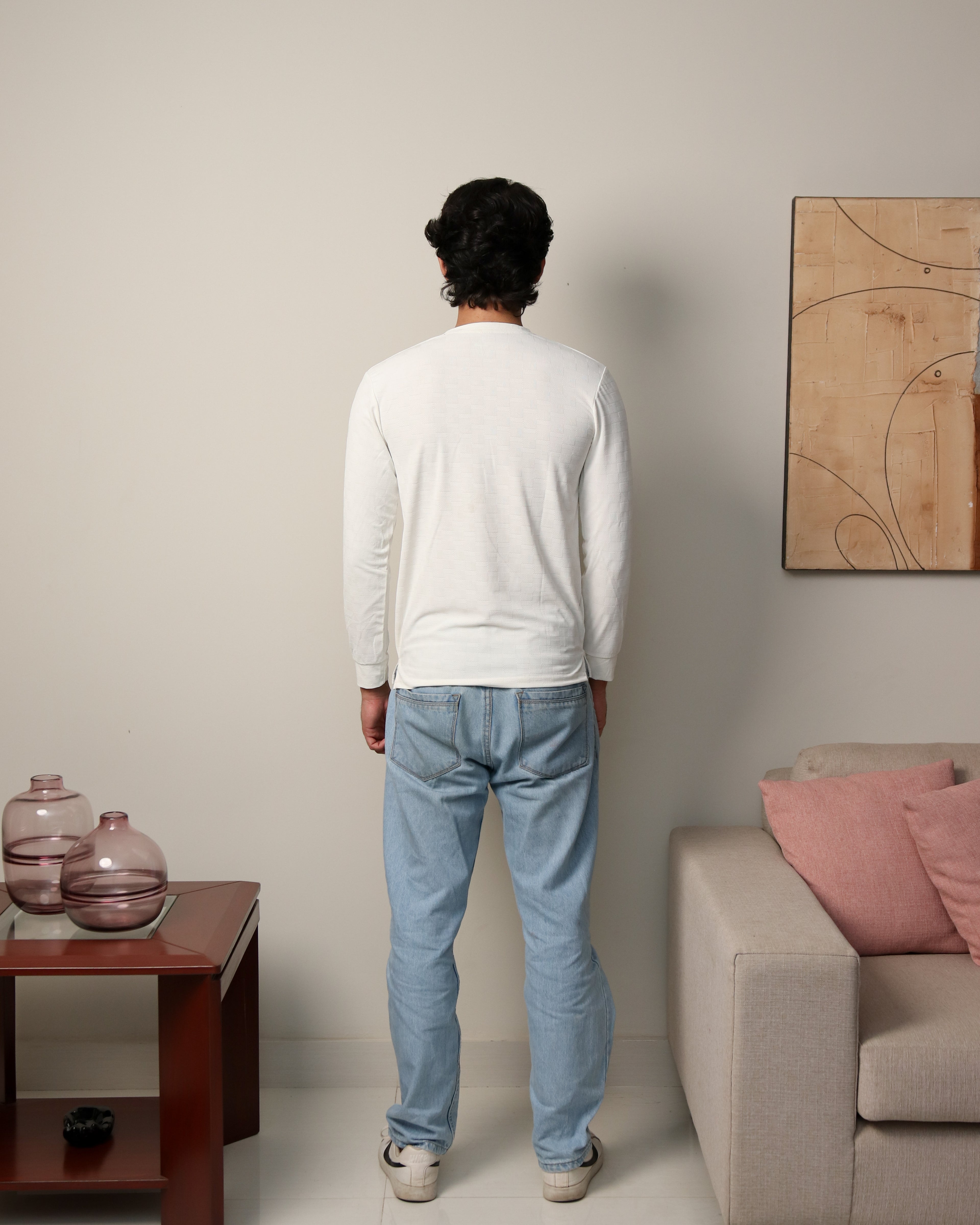 Textured Stretch F/S - White